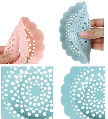 Shower Filter, 4 Pack Tub Drain Protector Silicone Flower Shape Drain Cover Hair Catcher/Strainer/Snare for Showers or Bathtubs