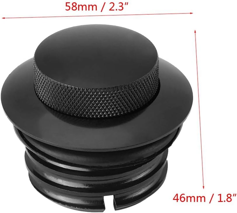 Motorcycle Tank Gas Cap, Black Billet Aluminum Motorcycle Reservoir Cap Tank Cover for Touring tankdeckel - Image 5