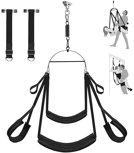 QXFF Ensemble De Bondage Sexuel Pour Position Sexuelle, Balançoire De Porte Avec Siège Rembourré, Balançoire Sexuelle Pour Couple Au Plafond, Jouet De Retenue Sexuel Pour Adultes
