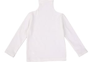 AFUNBABY Toddler Baby Little Girls Turtleneck T Shirt Top Long Sleeve Basic Solid Color Blouse 1-5Years Old