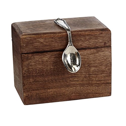 Mud Pie 4815004 Spoon Recipe Holder Box, Brown