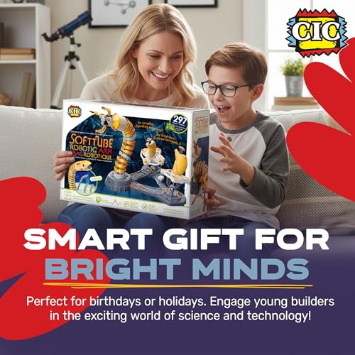 Softtube Bionic Garden EEL Robotic Arm Kit | Omni-Directional STEM Robot Toy | Battery-Free DIY STEM Engineering Toys for Kids and Teens | Gifts for Kids Age 10 and Up | Bilingual Manual | 297 Pieces
