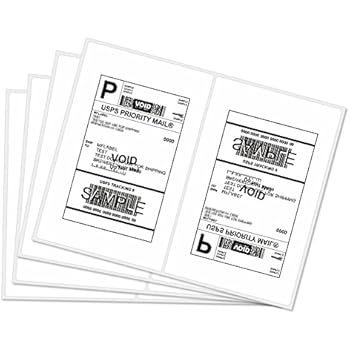 Half Sheet Laser & Inkjet - Rounded Corner Shipping Address Labels - 5-1/2