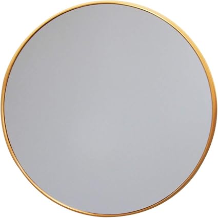 Amazon Co Jp Jhaモダンミラー スタイリッシュ ライン枠 ゴールド 丸型 W505 H505 Au 06 まる シンプル ドレッサー 円形 玄関 洗面 トイレ 風水 金 サークル ホーム キッチン