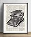 Vintage Typewriter Illustration (#3), Vintage Dictionary Art Print, Antique Wall Art Home Decor, Modern Boho Poster, Farmhouse Decoration Living Room Bedroom Office 8x10 Inches, Ready To Frame