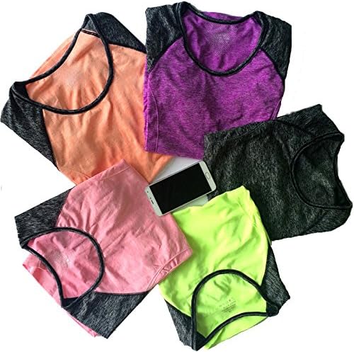 Women Dry Quick Sweat Yoga T shirt Fitness Running Sports T-shirt, Gym Jogging Exercises Tees Woman Short Sleeve Tops Sportswear (available Size M, L)