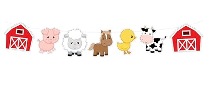 Amazon Com Animales De Granja Banner Garland Animales De Granja