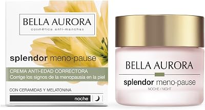 Splendor Menopause Noche | Crema antiedad correctora para piel madura | Regenera durante la noche, reduce arrugas, aporta firmeza y densidad | Con ceramidas y melatonina | 50ml