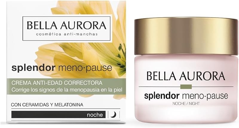 Noite da Menopausa do Esplendor | Creme corretor anti-envelhecimento para pele madura | Regenera-se durante a noite, reduz rugas, proporciona firmeza e densidade | Com ceramidas e melatonina | 50ml