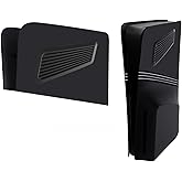 Hzxkqmil Cover Plates Faceplate for PS5 Pro Console, Left & Right Upper Cover Plates Replacement Side Shell with Cooling Vents ABS Hard Case for PS5 Pro Disc/Digital Edition, Black