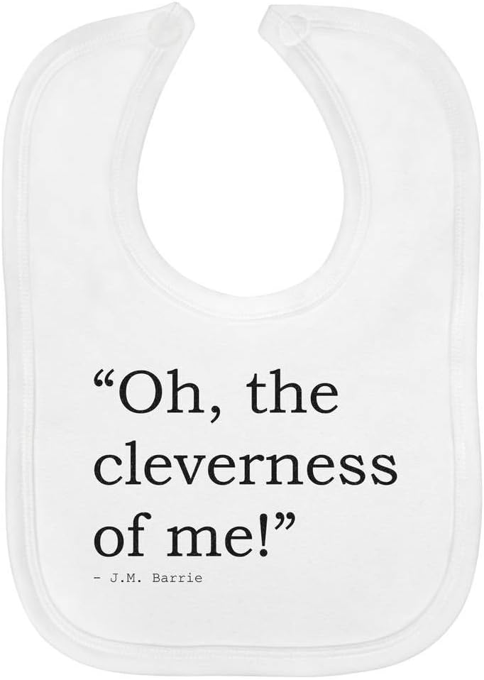 Stamp Press 'Oh, the cleverness of me!' Quote By J.M. Barrie Baby Bib (BI00012878)