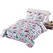 MarCielo 3 Piece Kids Bedspread Quilts Set Throw Blanket for Teens Boys Girls Bed Printed Bedding Coverlet, Full Size, Purple Hoot (Full)