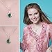 JewelryPalace Gemstone Birthstone Necklace Pear 2.7ct Simulated Emerald Pendant Necklace For Women 925 Sterling Silver Necklace Chain Box 18 Inches