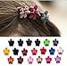Fireboomoon 40 Pcs Girls Flower Shaped Mini Hair Claws Hair Bangs Hair Pin For Little Girls Mix Colored