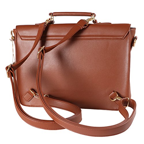 Men Vintage PU Leather Briefcase Laptop Backpack Shoulder Messenger Bag Berchirly