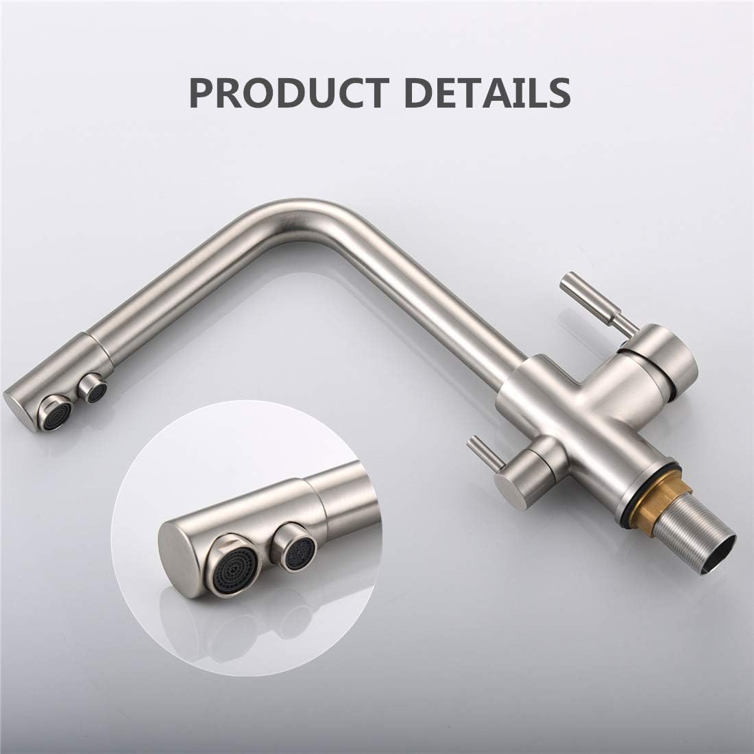 Solepearl 3 Way Kitchen Mixer Taps with Drinking Water Filter Tap