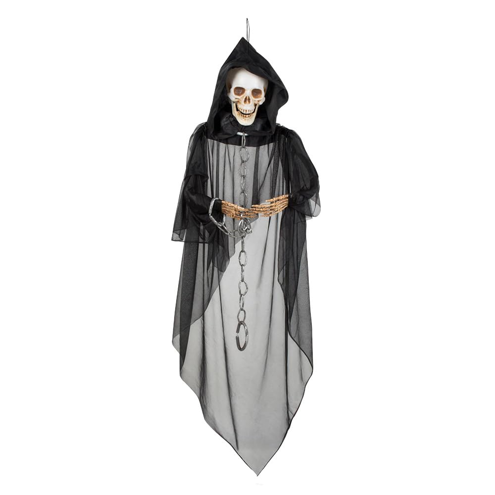 Boland 72007 Skull Ghost Decoration 150 cm, Grey/Black