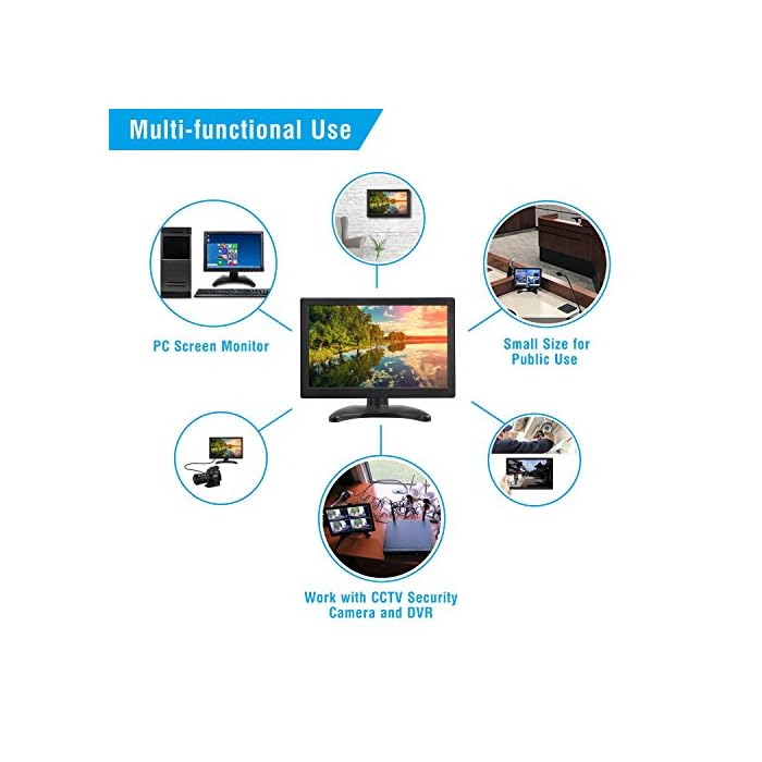 Toguard Portable Monitor 12 Inch Tft Lcd Hd 1366x768 Color Computer Monitor Display Screen With Hdmi Vga Mic Port For Pc My Best Decisions