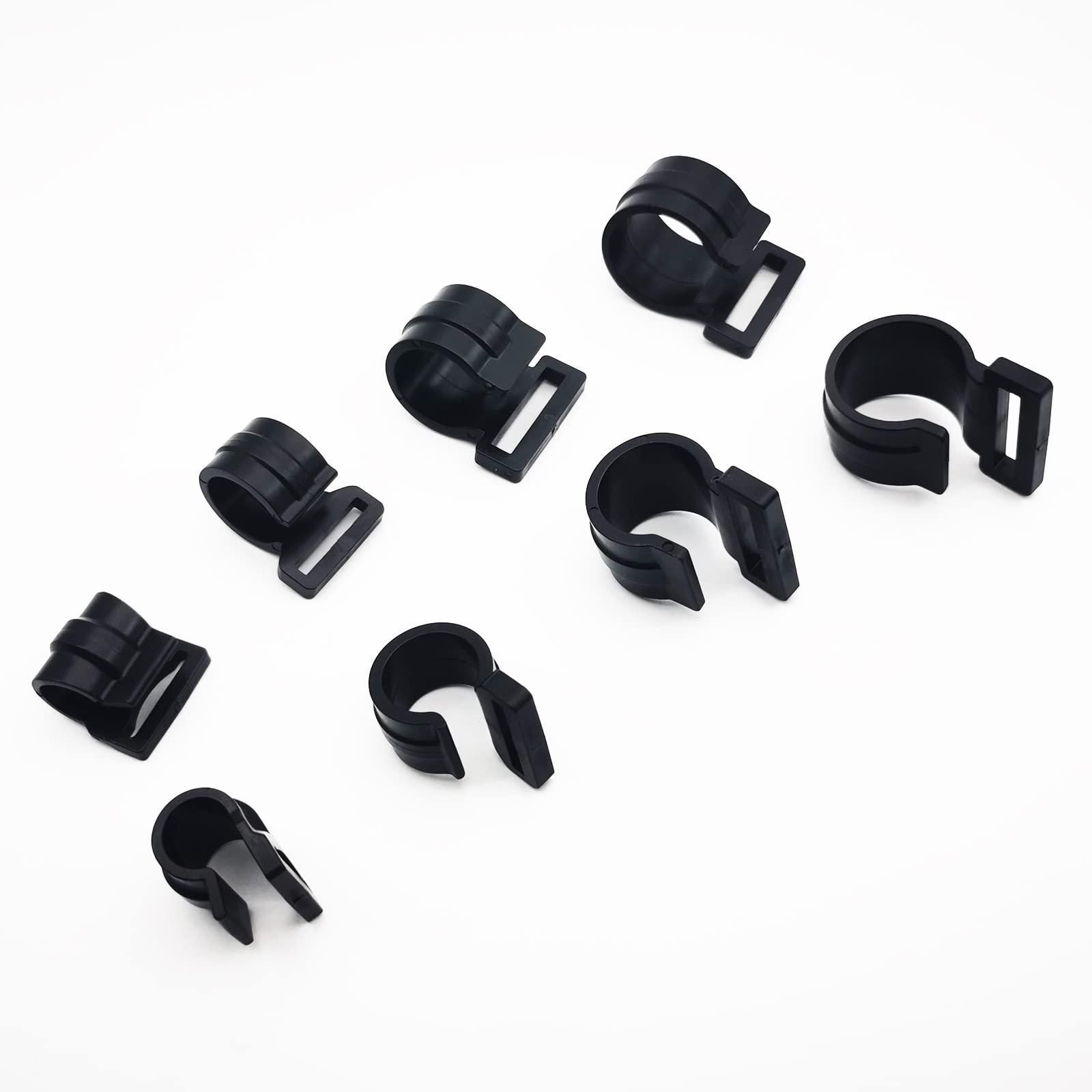 20PCS Black Plastic C Clips for Outdoor Camping Awning Tent Poles of 17mm Durable POM Lock Grip Clamp Hiking Tent Replacement for Cover Fixing