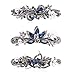 Kicosy Barrettes for Women 3 Pack Vintage Shining Rhinestone Hair Barrettes Metal Flower Butterfly French Clip Faux Crystal Hair clip Spring Hair Barrette,Black and Navy (Pattern-A(3PCS))