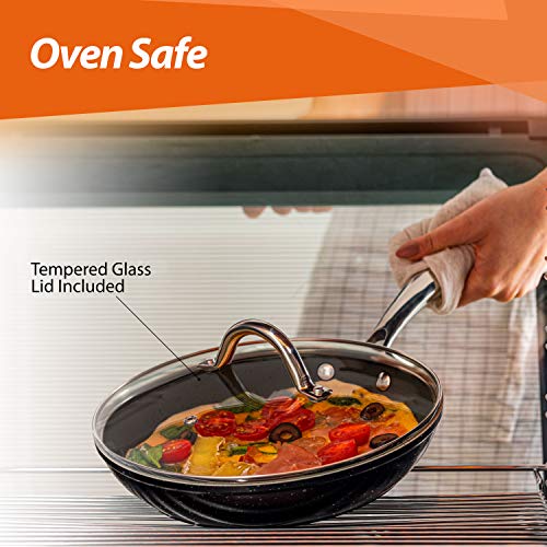 Stone Coated Nonstick Frying Pan with Lid 12 Inch Frying Pans