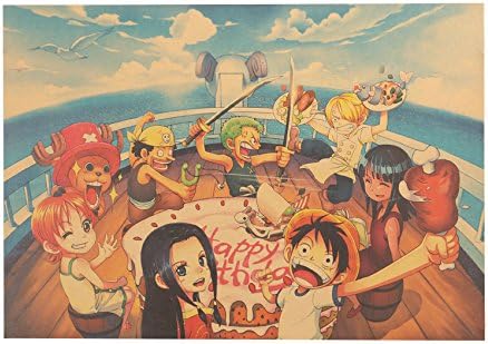 JustWalls One Piece Anime L Style Poster Birthday Party Decals for Kids Rooms Decoration Kraft Paper Wall Sticker 51.5X36cm
