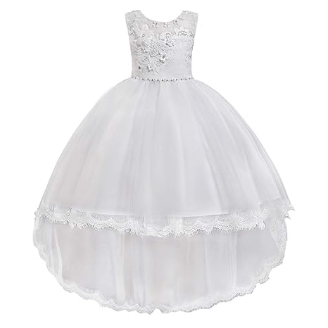 HUAANIUE Mädchen Hochzeitskleid Abendkleid Blumenmädchen Kleidung Kostüm Ball Kostüm Tanzparty