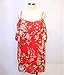 UNKE Women Chiffon Skirt Sling Off-shoulder Dress Gown Dress Summer Red Print