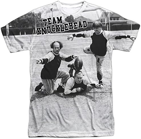 The Three Stooges Team Knucklehead Mens Sublimation Shirt White 2X