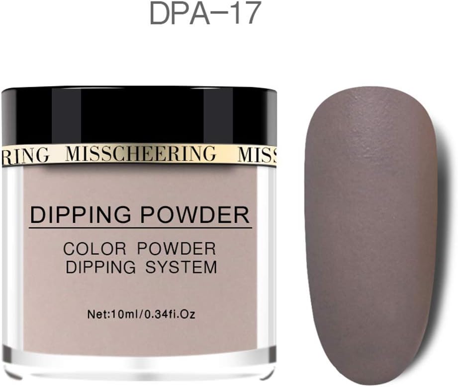 Nail Dipping Powder, Long Lasting Holographic Solid Color Dipping Nail Powder Starter System Liquid No Need UV/LED lamp for Manicure Pigment Nail Art Decor Supplies Tool Kit 17#