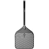 G.a HOMEFAVOR 14" x 17" Perforated Pizza Peel, Aluminum, 35 Inch overall | Rectangular Pizza Turning Peel, with Extended Silcone Handle, Nonstick, for Baking &amp; Transferring, for Pizza Brick Oven