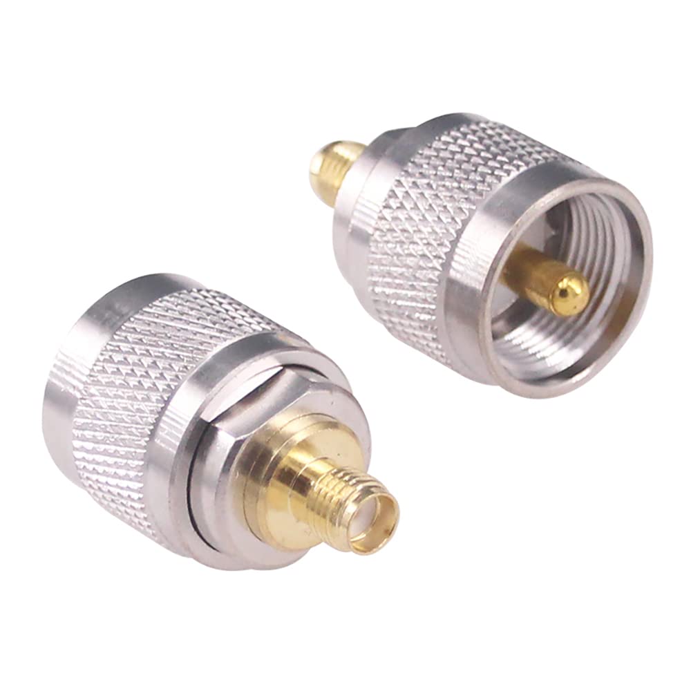 RFaha 2pcs SMA to UHF Coax Adapter UHF Male PL259 PL-259 to SMA Female RF Coaxial Connector(F117-2)