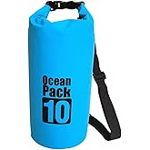 AKJMMZ Waterproof Dry Bag for Women Men, 10L Roll Top Lightweight Dry Storage Bag Backpack for Travel, Swimming, Boating, Kayaking, Camping and Beach