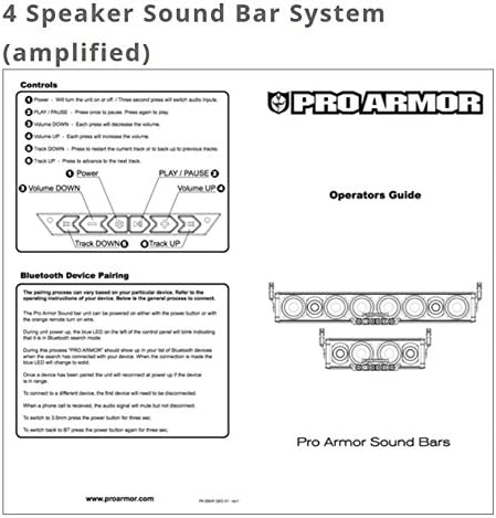 Pro Armor 4 Speaker Bluetooth Sound Bar System