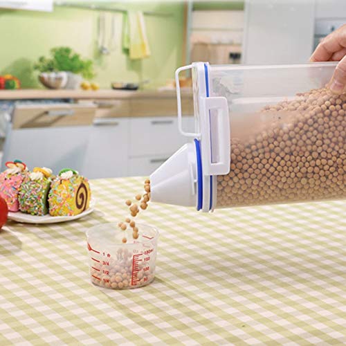 JISETY 2L Plastic Kitchen Food Storage Box Ornament Bins Cereal Grain Bean Rice Dispenser Container