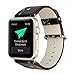 KOBWA Apple Watch Band 38mm, Premium Leather Strap Wrist Band Replacement with Stainless Metal Clasp for Apple Watch Series 1 Series 2 38mm All Models
