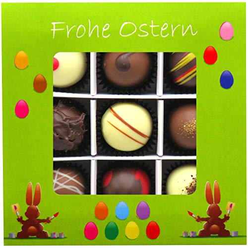 Hallingers Oster-Geschenk-Set 1 Schokolade, 9er Trüffel und 20 Ostereiern für Ostern (519g) - Easter Bag Green Blue… – Bild 6