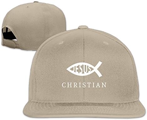Classic Jesus Fish Christian Baseball Hat Boys Adjustable Natural