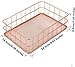 Caveen Modern Copper Rose Gold Wire Mesh Basket Storage Large Capacity Metal Receive Basket Office Bedroom Bathroom Kitchen Study