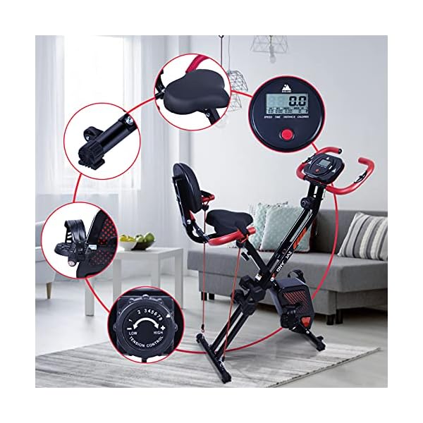 Mini Exercise Bike Pedal Exerciser Resistance Cycle Indoor Gym Black