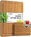 LARGE Premium Bamboo Cutting Board w/EXTRA BONUS and Deeper Juice Groove, Convenient Edges for Lifting & Moving, Lightweight & Very Durable Surface by DiEvita