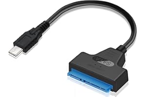 SATA to USB C Cable, USB C 3.1 to 2.5” SATA III Hard Driver Adapter, Aluminum Shell 6Gbps Hard Drive External Converter Cord 