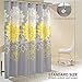 Wimaha No Hook Yellow and Grey Shower Curtain, Cloth Shower Curtain Fabric Machine Washable, 74 x 71 Bathroom Shower Curtain