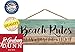 P. Graham Dunn Beach Rules Relax Unwind Enjoy Weathered 5 x 10 Wood Plank Design Hanging Sign