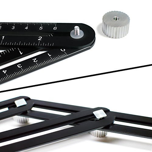 Wondruz Multi Angle Measuring Ruler, Premium Aluminum Alloy Ultimate 836 Template Tool/Layout Tool Measurement for Handymen, Builders, Craftsmen, DIY-ers (Black)