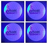 NEW 4 Blue Nighthawk Glow In Dark LED Light Up Golf Balls Official Size Constant Lit