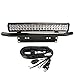 Bangbangche 20'' 126W Combo LED Light Bar+License Plate Light Bracket+10FT 12V Fuse Relay Rocker Switch Wiring Harness, Universal Front Bull Bar Bumper, 2 Fuctions( Mount Lincense Plate, Led Lights)
