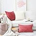 Home Brilliant Solid Cream Throw Pillows for Couch Decorative Throw Pillow Covers 18 x 18 Striped Corduroy Plush Velvet Cushion Cover for Sofa Bench Bedroom, Cream Cheese, 18x18 (45cm)