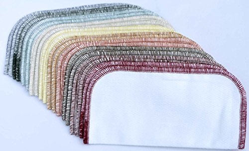 2 Ply Baby Wipes or Napkins. Earthtones - Double Thick White Birdseye Cotton Little Wipes 8x8 inches Set of 20
