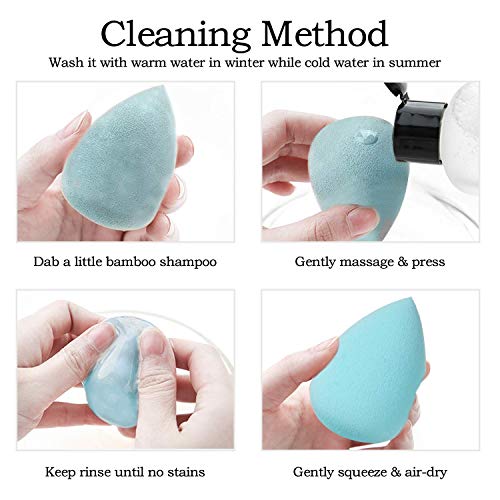 Makeup Sponge Blender Set, Beauty Cosmetic Blender with Holder, Dry